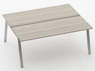 Письменный стол для двоих Дека Л-обр. каркас 73.145.18 Дуб Сантана светлый / Deka