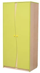 Шкаф 2-х дверный комбинированный Юниор-11.1 Дуб молочный/Лайм