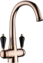 Смеситель Омоикири Окинава-Рг-Бл Латунь/Розовое Золото/Черный Кристалл / Omoikiri Okinawa-Rg-Bl