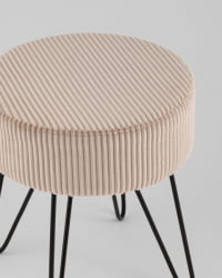 Пуф Спейси велюр рельефный бежевый