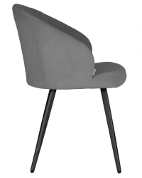 Стул обеденный ДОБРИН НАОМИ (ЭМАЛЬ ЧЕРНЫЙ МУАР велюр Катаниа Стоне) / DOBRIN NAOMI Catania Stone)