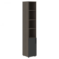 Шкаф-колонка с глухой малой дверью (левый) ВЕЛИОН ВХCС 40.5 Л Яшма черный Дуб Сильвер / VELION VHCS L