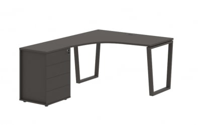 Стол эргономичный с тумбой левый ЕДИС ЕВCЕТ 1318 Л Мокко / EDIS EVCET L