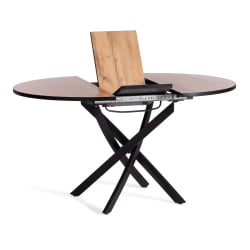 Стол МАНЗАНА ЛДСП/ХПЛ/металл, 100 х 100+30 х 75 см, Дуб Вотан/черный / MANZANA ЛДСП/HPL/металл,