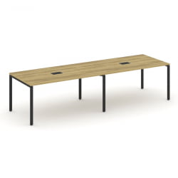 Стол переговорный (2 столешницы) CОНCЕПТ CН.ПРГ-024 Дуб Винченцо Черный / CONCEPT CN.PRG-024