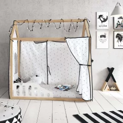 Кроватка для новорожденных Микуна Типи Хоусе МОНТ-1874 Ватервоод/Вхите / Micuna Tipi House MONT-1874 Waterwood/White