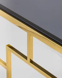 Журнальный столик БРУКЛИН 55кс55 Золото стекло смоке / 55x55 smoke