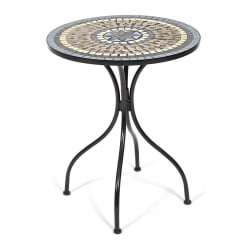 Круглый стол Сеcрет де Маисон РОМЕО (мод. ПЛ08-1070-1-ГБРН) металл, 60х72см, черный/плитка АСТРА / Secret de Maison ROMEO (mod. PL08-1070-1-GBRN) ASTRA