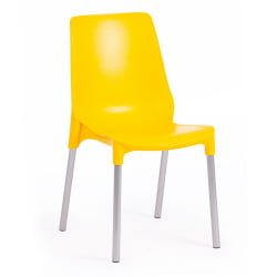 Стул ГЕНИУС (мод 75) металл/пластик, 46кс56кс84cм, желтый/ножки хром / GENIUS (mod 46x56x84cм,