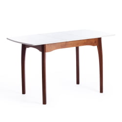 Стол CАТЕРИНА бук, мдф, 100+30кс70кс75, коричневый, белый / CATERINA 100+30x70x75,