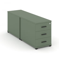 Тумба двухсторонняя опорная приставная с 3-мя ящиками CОНCЕПТ CН.ДТГО-001 Б/В Кобо Черный / CONCEPT CN.DTGO-001 B/W