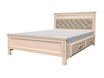 Кровать Грация 200х140 с выкатными ящиками Слоновая кость