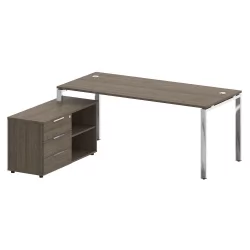 Стол рабочий руководителя с опорной тумбой левый МЕТАЛ СЙСТЕМ ДИРЕCТ БГ.СРТ-5.8 Л Вяз Благородный / METAL SYSTEM DIRECT