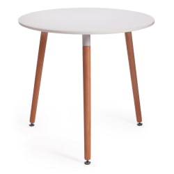 Дизайнерский стол МАРС (мод. Т1004) МДФ/дерево, 80 х 80 х 75 см , Вхите (Белый) / Натурал (натуральный) / MARS (mod. T1004) White Natural