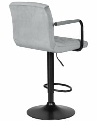 Стул барный ДОБРИН КРУГЕР АРМ БЛАCК (серый велюр (МДЖ9-75)) / DOBRIN KRUGER ARM BLACK (MJ9-75))