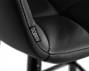 Стул барный ДОБРИН НИCОЛЕ (черные матовые ножки, черная экокожа (П-01)) / DOBRIN NICOLE (P-01))