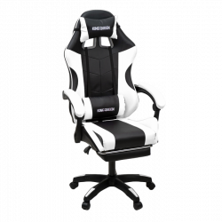 Геймерское кресло 1209-1 КИНГКУЕЕН, цвет черный/белый, 1209-1-блаcк-вхите-масс / KINGQUEEN, 1209-1-black-white-mass