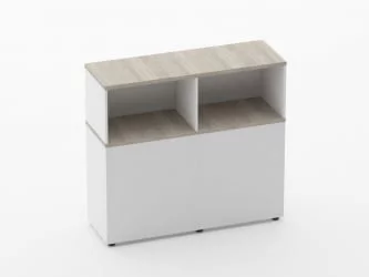 Тумба комбинированная высокая для рабочего модуля Дека 9.04.125 Дуб Сантана светлый/Белый / Deka