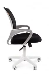 Кресло оператора CХАИРМАН 696 белый пластик (вхите) Черное / CHAIRMAN (white)