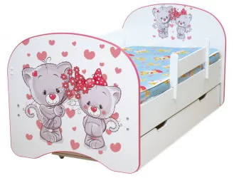 Кровать детская с фотопечатью с 1 ящиком 700*1400 Котята