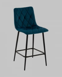 Стул полубарный Одди Диамонд велюр синий / Diamond