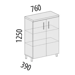 Шкаф с полками Лидер 82.30 Орех Пегас