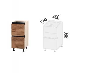 Напольный шкаф (3 ящика с доводчиком Титусофт) Дакота 60 / Titusoft)