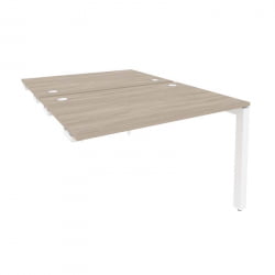 Стол-приставка двойной на П-образном м/к к опорным элем. ОНИКС О.МП-Д.СПР-2.8 Дуб Аттик/Белый / ONIX O.MP-D.SPR-2.8