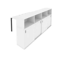 Рабочая станция с опорным шкафом-купе Метал Сйстем Б.РС-СШК-4.1 Белый/Антрацит / Metal System