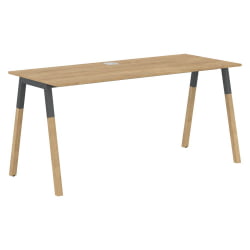 Стол письменный Форта ФСТ 1567 Дуб Гамильтон Черный графит / Forta FST