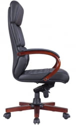 Стул руководителя Еверпроф Пресидент Воод Кожа Черный / Everprof President Wood