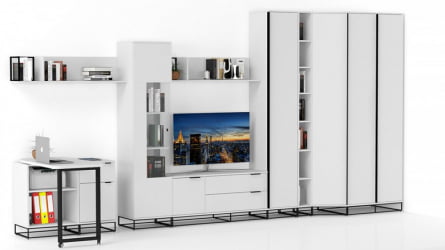 Полка в гостиную Ситй большая белый / City