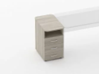 Тумба приставная на 3 ящика с нишей Глассй 3.10.12 Дуб сантана светлый / Glassy