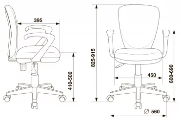 Кресло детское Бюрократ КД-В10АКССН (пластик белый) Серый 26-25 / KD-W10AXSN