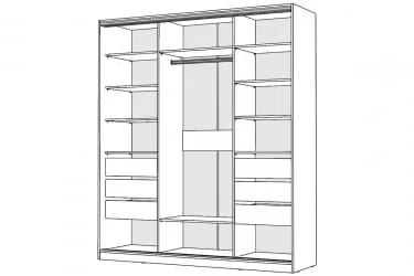 Шкаф-купе 3-х дверный Виктория 2000х584х2300, Белый 20ДЗДЗДЗ-ЯЯПП-Б 310-3313