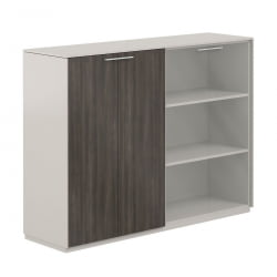 Шкаф средний двойной Атлас НЗ-0305+НЗ-0325.ГС.БТ.ГЛ Серый камень Бренсон Трюфель / Atlas NZ-0305+NZ-0325.GS.BT.GL