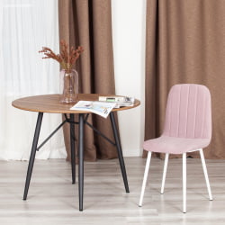 Стул АРC Велюр/металл , 46 х 52 х 88 см, пыльно-розовый/белый / ARC