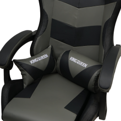 Кресло 908 КИНГКУЕЕН цвет черный/темно серый с массажем и подсветкой 908-блаcк-дгрей-масс / KINGQUEEN 908-black-dgrey-mass