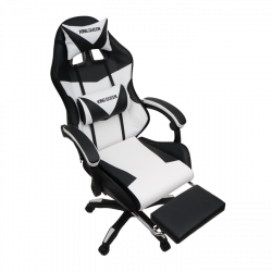 Кресло 1209 КИНГКУЕЕН, цвет черный/белый с подсветкой, 1209-блаcк-вхите-масс-лед / KINGQUEEN, 1209-black-white-mass-led