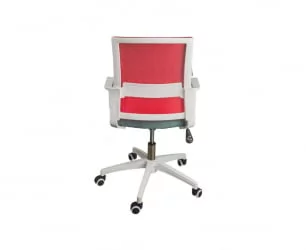 Кресло офисное Бит ЛБ белый пластик Красный / LB