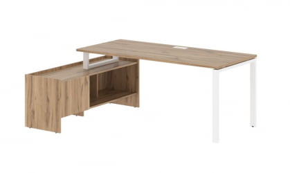 Стол с тумбой ЕДИС ЕУCТ 19814 Дуб Денвер светлый Белый / EDIS EUCT