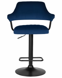 Стул барный ДОБРИН CХАРЛЙ БЛАCК (синий велюр (МДЖ9-117)) / DOBRIN CHARLY BLACK (MJ9-117))