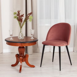 Стул МОНРО (мод. 710) ткань/металл, 56х51х80 см, высота до сиденья 47 см, коралловый баркхат 15 /черный / MONRO (mod. barkhat