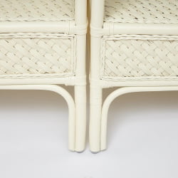 Комплект обеденный АНДРЕА ГРАНД (стол со стеклом+6 кресел+ подушки) ТCХ Вхите (белый), Ткань рубчик, цвет кремовый / ANDREA GRAND TCH White