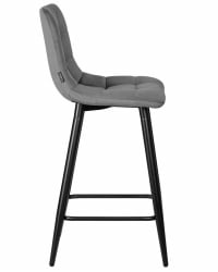 Стул полубарный ДОБРИН ОЛИВИА (черные матовые ножки, темно-серый велюр (108-91)) / DOBRIN OLIVIA