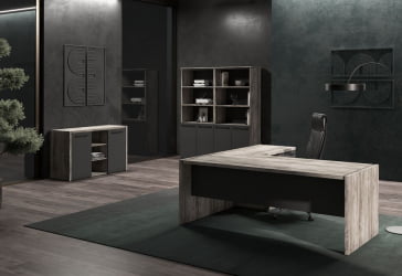 Стол руководителя МОРРИС ТРЕНД МСТ 209 Сосна Нордик Антрацит / MORRIS TREND MST