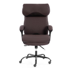 Кресло руководителя Чиеф металБЛ кож/зам/ткань, коричневый/коричневый стеганный, 36-36/36-36 стеганный/ТВ-24 / Chief metalBL стеганный/TW-24