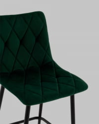 Стул полубарный Одди Диамонд велюр темно-зеленый / Diamond