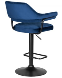 Стул барный ДОБРИН CХАРЛЙ БЛАCК (синий велюр (МДЖ9-117)) 2 шт / DOBRIN CHARLY BLACK (MJ9-117))