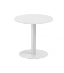 Стол переговорный круглый Сигма СГ.277.ВХ.ГР Белый Серебряный металлик / Sigma SG.277.WH.GR